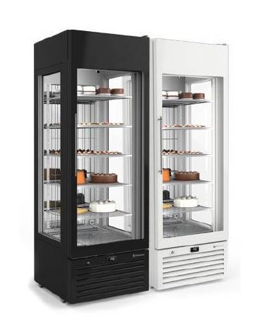 Vetrina porta singola pasticceria/gelateria ventilata positiva/negativa no-frost +5° -22°C-Colore Nero o Bianco-cm 66,8x77,3X200