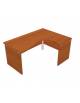 Scrivania Workstation a L per ufficio - fianchi in legno - cm. 160/120x80/60x72h