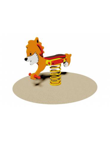 Leoncino a Molla - monoposto - sagoma in legno - Da interrare o filo pavimento - cm 105x25x90h