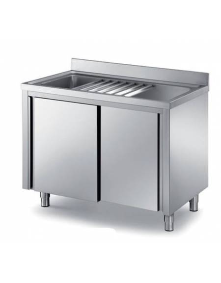 Lavapentole inox armadiato Dimensioni cm.170x70x85/90h Lavapentole inox armadiato Dimensioni cm.170x70x85/90h