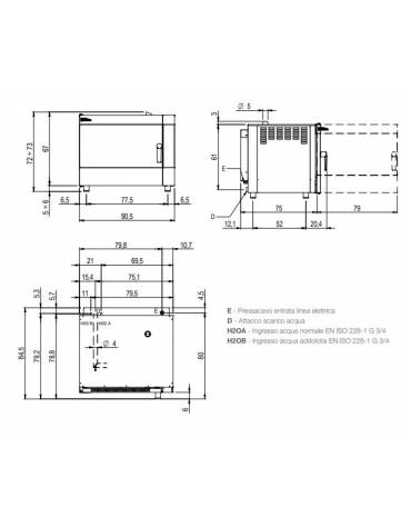 Forno a gas ventilato a convezione gastronomia 5 Teglie GN 1/1