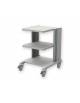 Carrello ospedaliero professionale con base, 2 ripiani e 2 colonne passacavi - base cm 60,8x50