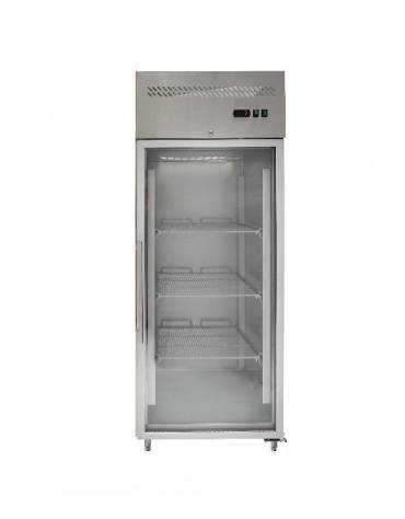 Armadio congelatore inox  Lt.700 / -18 -22°C-Porta a vetro - cm 74x83x201h