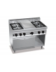 TUTTAPIASTRA A GAS + 4 FUOCHI SU FORNO GAS 2/1 - CM. 120X71,4X90H