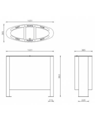 Cestone arredo urbano per la raccolta differenziata h35003