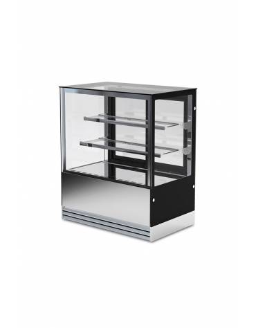 Espositore vetrina refrigerata pasticceria con basamento in acciaio inox - refrigerazione ventilata +2/+10°C - cm 90x74x120h
