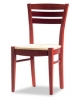 Sedia in legno con seduta imbottita in stoffa o sky finta pelle - cm 44x43x87h
