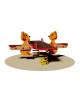 Gioco a molla dondolo 4 posti con figura in legno a forma di Scoiattoli - Da interrare o filo pavimento - cm 140x150x75h