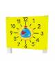 Pannello didattico con orologio, pali in alluminio e pannello HDPE - cm 97x13x132h
