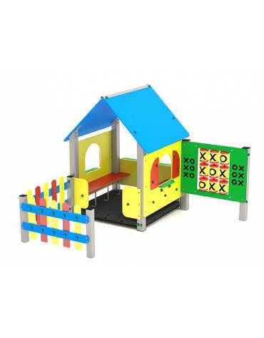 Villino in legno per bambini con pavimentazione interna in carply - cm 219x228x168h