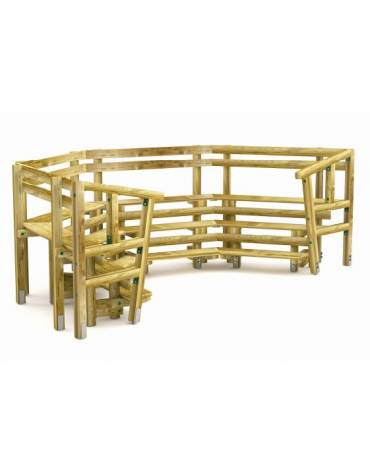 Anfiteatro per bambini realizzato in legno di pino nordico impregnato  - cm 267x519x164h