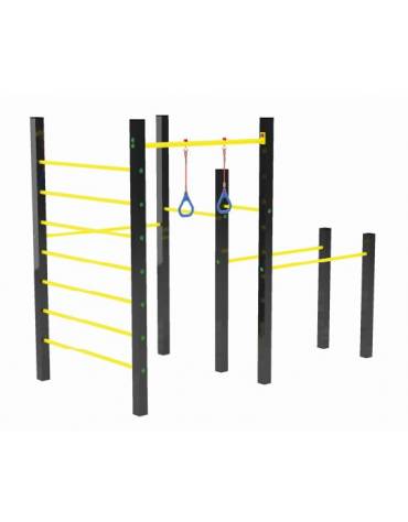 Palestra costruita con pali lamellare e tubi in acciaio zincato e verniciato  - cm 314x162xh242