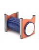 Dog Tunnel per cani - 4 pali portanti in alluminio e pannelli colorati e tunnel in HDPE - cm 125x87x83h