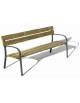 Panchina arredo design per parco - 2 fianchi con bracciolo in ghisa, 5 doghe in legno di pino nordico - cm 190x63xh77