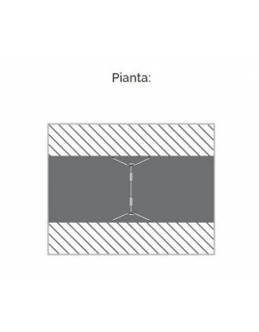 Altalena "zero legno" 2 posti, in alluminio e trave acciaio - 2 sedili piani - da interrare o filo pavimento - cm 175x290x210h