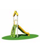 Scivolo "zero legno" con scaletta, struttura alluminio e finiture in HPL - scivolo h 150 cm in polietilene - cm 380x116x350h
