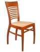 Sedia 640 in legno con seduta in stoffa o skay - cm 46x41,5x94h