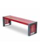 Panchina design In lamiera zincata forata - colori GRIGIO RAL 7011 - ROSSO RAL 3003- cm 165x45x45h