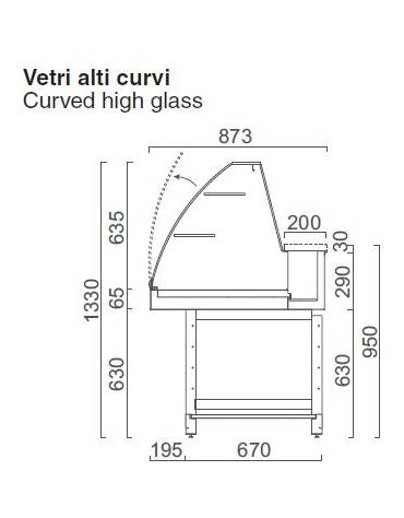 Vetrina a caldo secco da cm. 150