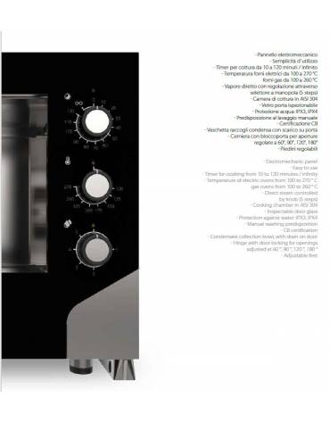 Forno elettrico combinato convezione vapore 5 teglie 1/1 GN con pannello elettromeccanico - cm 73x85,5x70h