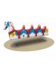 Gioco oscillante in vetroresina Cavallo a 4 Posti - cm 220x45x90h