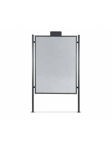 Tabellone in acciaio per pubbliche Affissioni - con pannello in lamiera cm 100x140h - ingombro max cm 120x6x290h