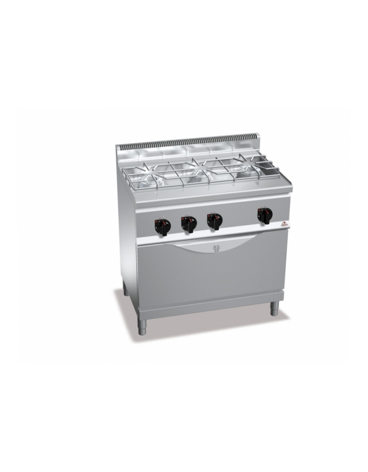 CUCINA A GAS 3 FUOCHI SU TUTTOFORNO A GAS ALTA POTENZA - Profondita' cm 60  - Cucine su mobile con forno - Alimentazione a gas 