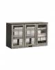 Espositore refrigerato orizzontale 0°C / +10°C per bibite 3 porte a battente, cornice ed interno inox AISI 304 - cm 135x53x83,5 