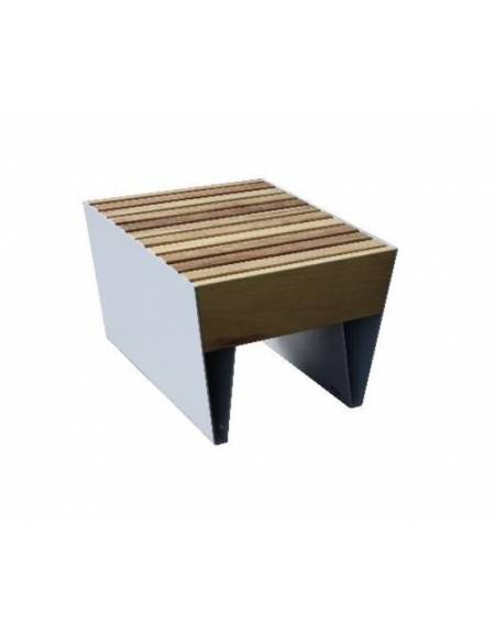 Panchina / sgabello senza schienale dal design elegante, con legno di pregio, finitura zincata verniciata - cm 59,5x58,3x45h