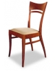 Sedia in legno con sedile imbottito in stoffa o skay - cm 51x44,5x95h