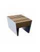 Panchina sgabello senza schienale dal design elegante, con legno di pino, finitura zincata verniciata - cm 59,5x58,3x45h