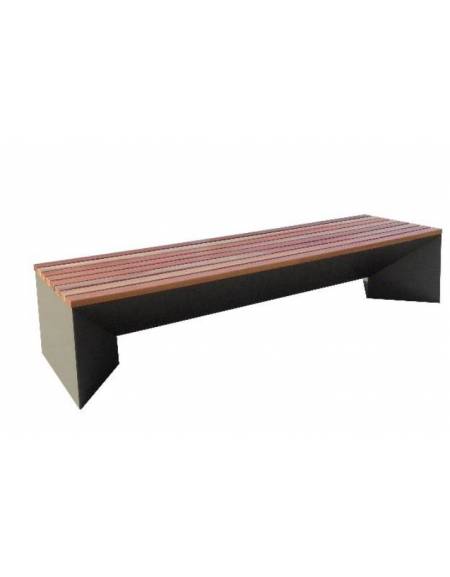 Panchina piana con doghe in legno di pino con finitura zincata verniciata - cm 230x67,5x47h