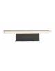 Panchina piana, elegante, con seduta in cemento e finiture in lamiera acciaio - cm 230x67,5x45h