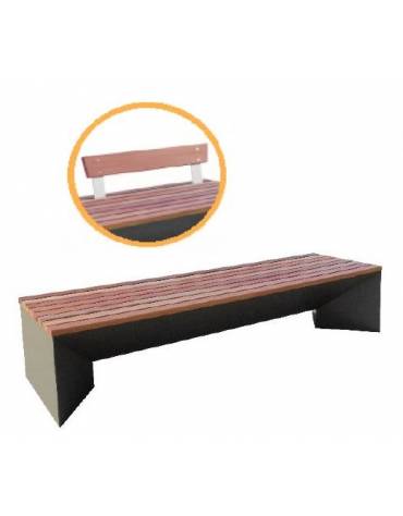 Panchina piana con schinale da cm 180, doghe in legno di pino e finitura zincata verniciata - cm 230x67,5x47h