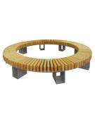 Panchina circolare in legno di pregio e acciaio zincato e verniciato nelle varie colorazioni RAL - cm 150x45h
