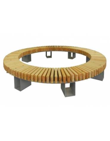 Panchina circolare in legno di pregio e acciaio zincato e verniciato nelle varie colorazioni RAL - cm 150x45h