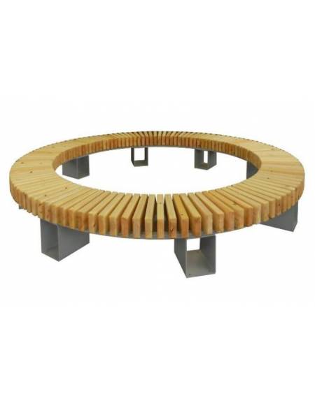Panchina circolare in legno di pregio e acciaio zincato e verniciato nelle varie colorazioni RAL - cm 150x45h