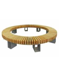 Panchina circolare in legno di pregio e acciaio zincato e verniciato nelle varie colorazioni RAL - cm 150x45h