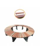 Panchina angolare con schienale, in legno di pino e acciaio zincato e verniciato - cm 128x47x45h
