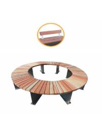 Panchina angolare con schienale, in legno di pino e acciaio zincato e verniciato - Modulo da 90&deg; o 45&deg;