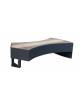 Panchina piana con design pregiato in acciaio e legno di pino, finitura zincata e verniciata - Modulo da cm 170x92x45h