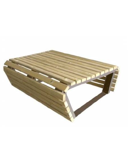 Panchina in legno di pino senza schienale, struttura in acciaio zincato e verniciato - cm 150x46h