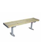 Panchina piana, seduta in legno di pregio e struttura in acciaio zincato - cm 150x37x45,3h