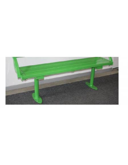 Panchina piana, seduta e struttura in acciaio zincato - cm 150,5x37x45,5h