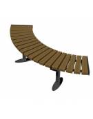 Panchina angolare senza schienale, seduta in legno di pregio e struttura acciaio zincato e verniciato - cm 150x45h