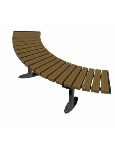 Panchina angolare senza schienale, seduta in legno di pregio e struttura acciaio zincato e verniciato - Modulo  da 45° o 90°