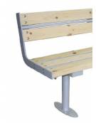Panchina 1 posto con schienale, seduta in legno di pino e struttura acciaio verniciato - cm 60x53,1x80,5h