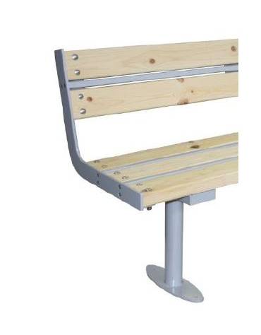 Panchina 1 posto con schienale, seduta in legno di pino e struttura acciaio verniciato - cm 60x53x80,5h