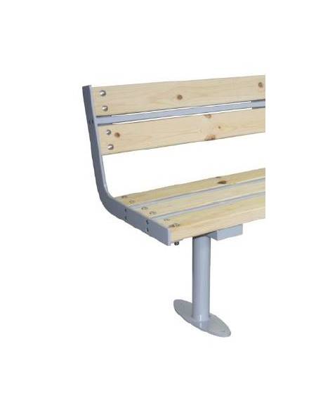 Panchina 1 posto con schienale, seduta in legno di pino e struttura acciaio verniciato - cm 60x53x80,5h