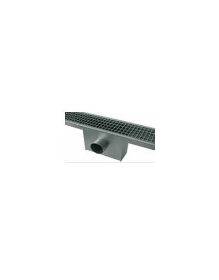 CHIUSINO CON COPERCHIO GRIGLIATO E SCARICO VERTICALE - CM 25X25 - DIAMETRO MM 80